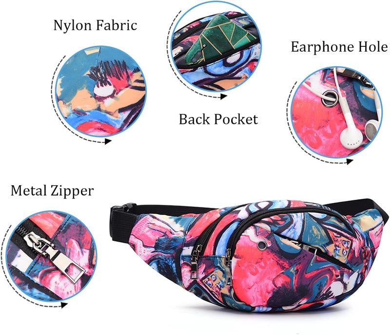 DAITET Crossbody Fanny Pack for Men&Women,Large Waist Bag & Hip Bum Bag with Adjustable Strap for Outdoors Workout Traveling Casual Running Hiking Cycling - Image 4